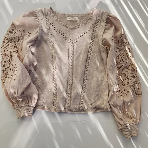 Anthropologie Cutwork‎ Puff-Sleeve Sweater - Picture 7 of 10